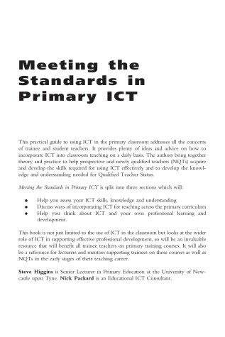 Book cover for Meeting the Standards in Primary Ict