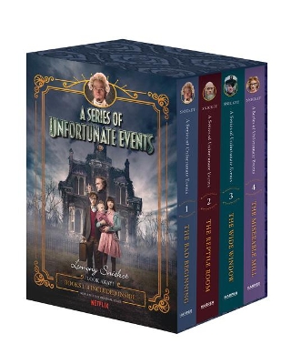 Book cover for A Series Of Unfortunate Events #1-4 Netflix Tie-in Box Set