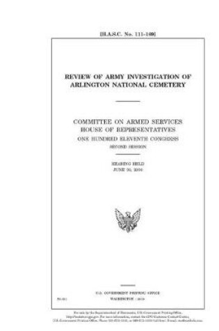 Cover of Review of Army investigation of Arlington National Cemetery