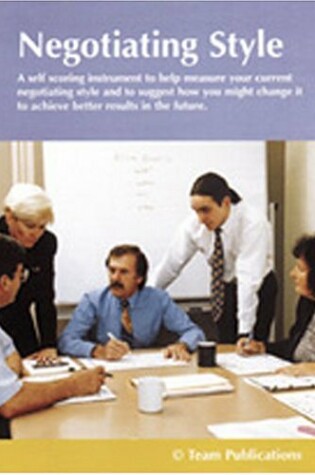 Cover of Negotiation Style Instrument - Facilitator Guide