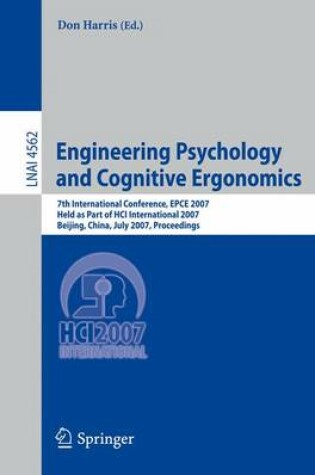 Cover of Engineering Psychology and Cognitive Ergonomics