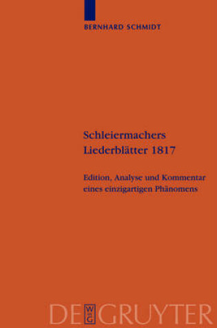 Cover of Schleiermachers Liederblatter 1817