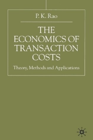 Cover of The Economics of Transaction Costs