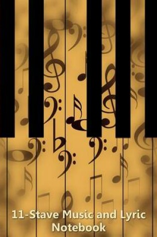 Cover of 11-Stave Music and Lyric Notebook - Tan Piano Keyboard