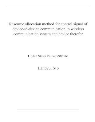 Book cover for Resource allocation method for control signal of device-to-device communication in wireless communication system and device therefor