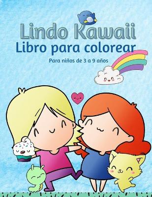 Book cover for Libro para colorear Kawaii para niños de 3 a 9 años