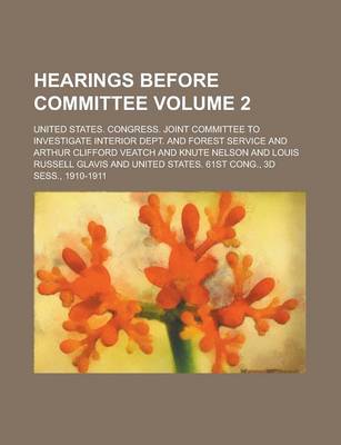 Book cover for Hearings Before Committee Volume 2