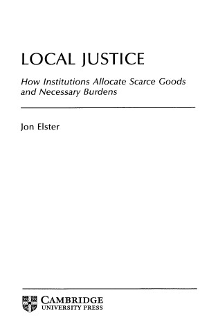 Cover of Local Justice