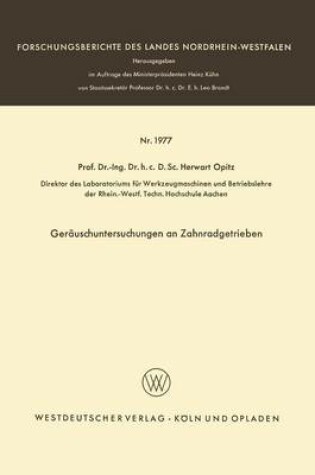 Cover of Gerauschuntersuchungen an Zahnradgetrieben