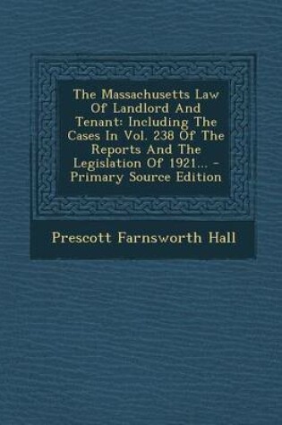 Cover of The Massachusetts Law of Landlord and Tenant