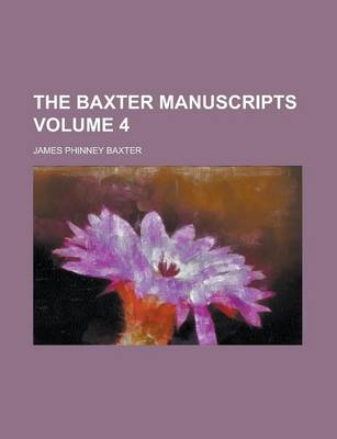 Book cover for The Baxter Manuscripts (Volume 13)