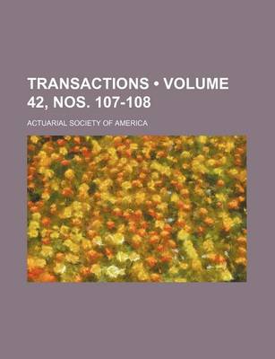 Book cover for Transactions (Volume 42, Nos. 107-108)