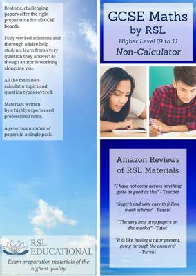 Book cover for GCSE Maths by RSL, Higher Level (9-1), Non-Calculator