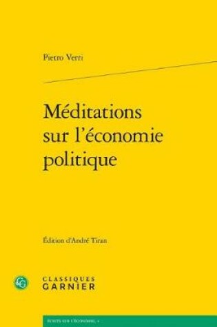 Cover of Meditations Sur l'Economie Politique