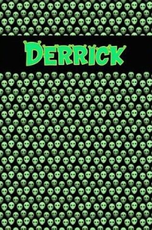 Cover of 120 Page Handwriting Practice Book with Green Alien Cover Derrick