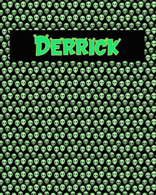 Book cover for 120 Page Handwriting Practice Book with Green Alien Cover Derrick