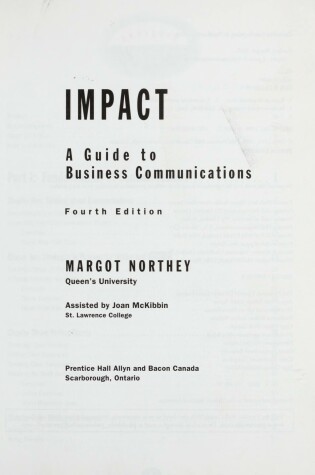 Cover of Impact: a Guide to Business Communication