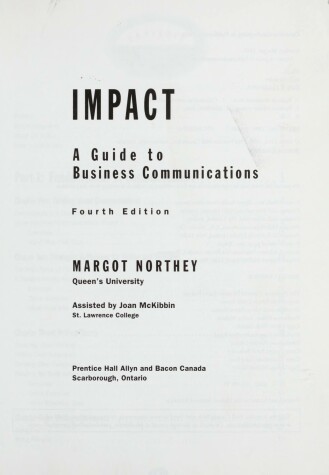 Book cover for Impact: a Guide to Business Communication