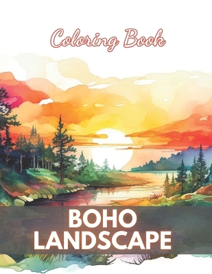 Book cover for Boho Landscape Coloring Book for Adults