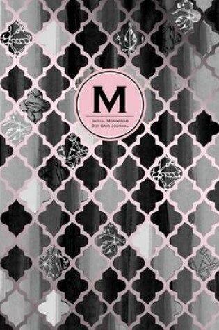 Cover of Initial M Monogram Journal - Dot Grid, Moroccan Black, White & Blush Pink