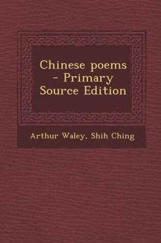 Cover of Chinese Poems - Primary Source Edition