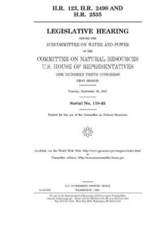 Cover of H.R. 123, H.R. 2498 and H.R. 2535