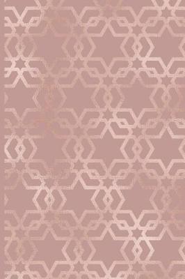 Book cover for Faux Pink Metallic Foil Star of David Pattern Journal - 6x9, 100 Page