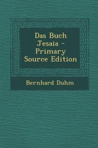 Cover of Das Buch Jesaia - Primary Source Edition