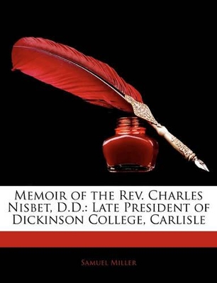 Book cover for Memoir of the REV. Charles Nisbet, D.D.