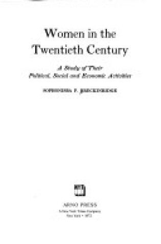 Cover of Women in the Twentieth Century,