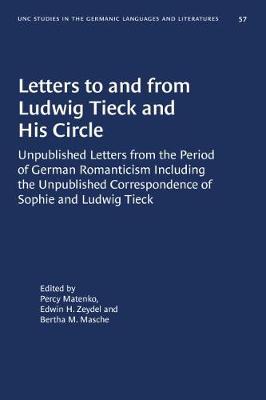 Book cover for Letters to and from Ludwig Tieck and His Circle