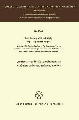 Cover of Untersuchung Des Kurzhubhonens Mit Erhoehten Umfangsgeschwindigkeiten