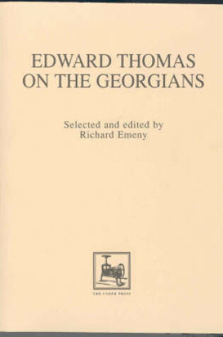 Cover of Edward Thomas on the Georgians