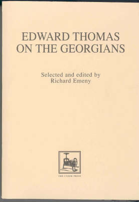 Book cover for Edward Thomas on the Georgians