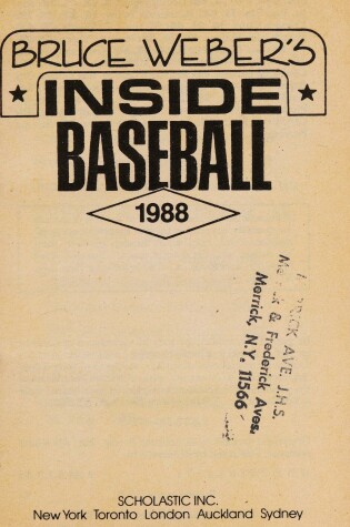 Cover of Bruce Weber's Inside Baseball, 1988