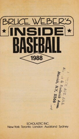 Book cover for Bruce Weber's Inside Baseball, 1988