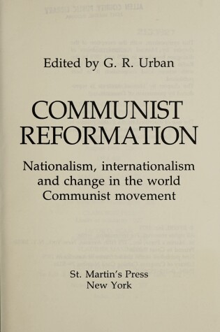 Cover of Communist Reformation