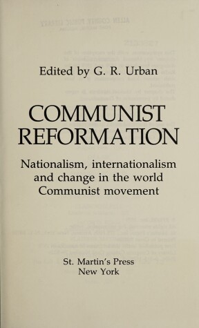 Book cover for Communist Reformation