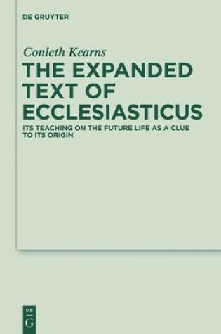 Cover of The Expanded Text of Ecclesiasticus