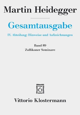 Cover of Martin Heidegger, Zollikoner Seminare
