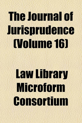 Book cover for The Journal of Jurisprudence (Volume 16)