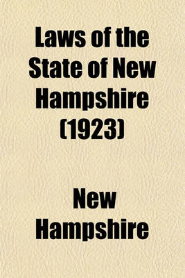 Book cover for Laws of the State of New Hampshire (1923)