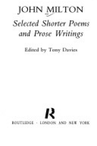 Cover of Selected Shorter Poems and Prose