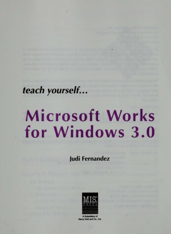 Book cover for Teach Yourself WORKS 3 for Windows