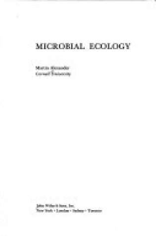 Cover of Microbial Ecology