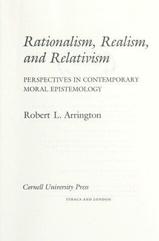 Cover of Rationalism, Realism and Relativism