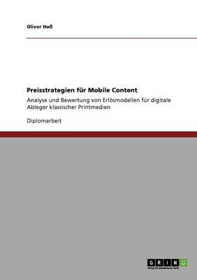 Book cover for Preisstrategien Fur Mobile Content