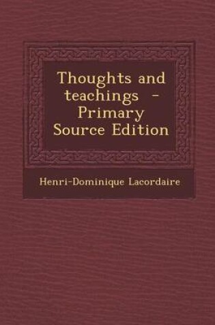 Cover of Thoughts and Teachings