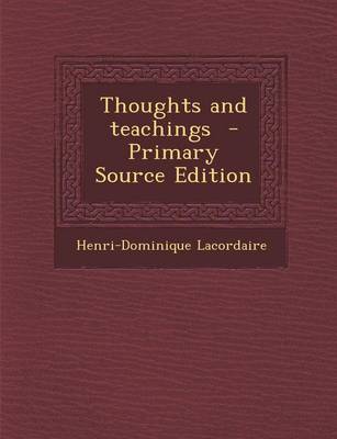 Book cover for Thoughts and Teachings