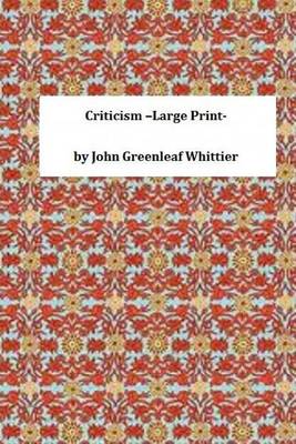 Book cover for Criticism -Large Print-